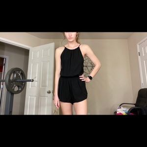 brandy melville black halter romper